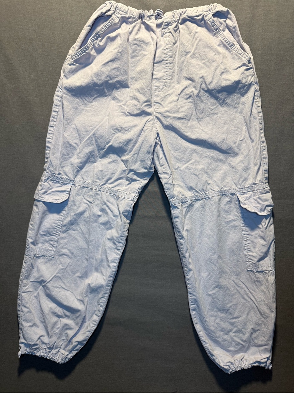 Zara Light Beige Girls Cargo Parachute Pants. Size 13-14